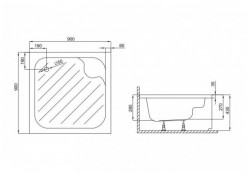 Душовий піддон POLIMAT Kobe з ніжками 90x90x27/43 (00148) Душовий піддон POLIMAT Kobe з ніжками 90x90x27/43 (00148)