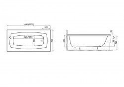 Прямоугольная ванна Polimat Mona 150 x 70 см