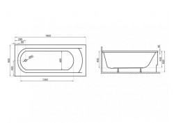 Прямокутна ванна CLASSIC, 180 x 80 см