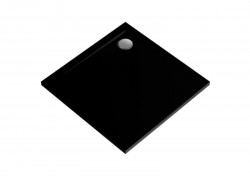 Душовий піддон GEOS тонкий чорний, 100 x 100 х 4,5/1,5