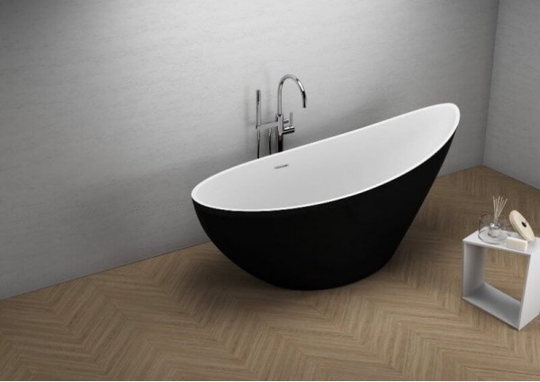 Акрилова ванна ZOE чорна матова, 180 x 80 см